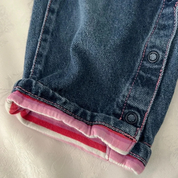 George Denim Overalls Embroidered Heart “Pretty Girl” | Size 12M - Picture 4 of 5